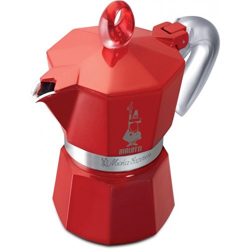 BIALETTI Moka Glossy Kawiarka, 1 espresso, czerwona 2140199311