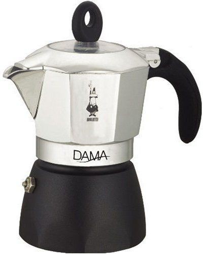 BIALETTI Dama Kawiarka z aluminium, 3 espresso, srebrno-czarna 2180199312