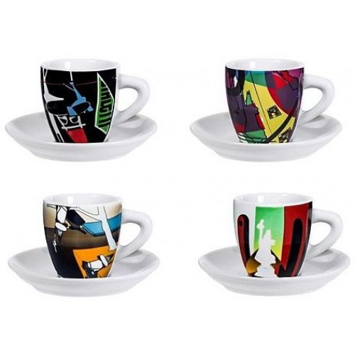 BIALETTI Set Art Filiżanki do kawy 4 szt. 3010199314 BIALETTI Set Art Filiżanki do kawy 4 szt. 3010199314