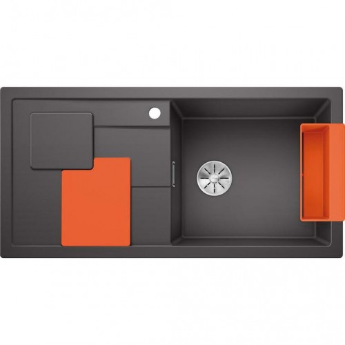 BLANCO SITY XL 6 S Silgranit PuraDur InFino Szarość skały z akcesoriami orange 525057