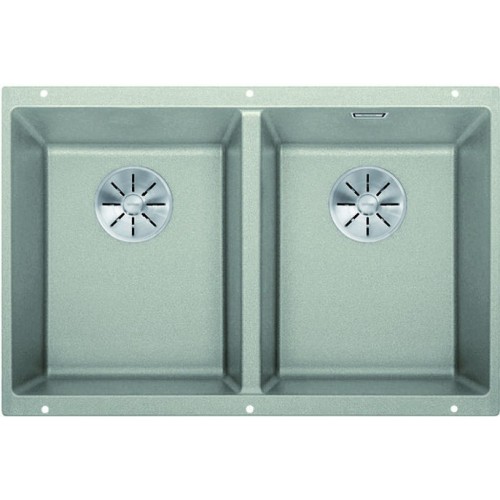 BLANCO SUBLINE 350/350-U perłowoszary bez korka aut. z korkami InFino 523577