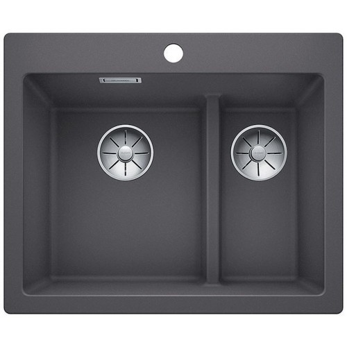 BLANCO PLEON 6 Split Silgranit InFino szarość skały z korkiem automatycznym 523697