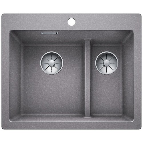 BLANCO PLEON 6 Split Silgranit InFino alumetalik z korkiem automatycznym 523698