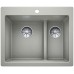BLANCO PLEON 6 Split Silgranit InFino perłowoszary z korkiem automatycznym 523699