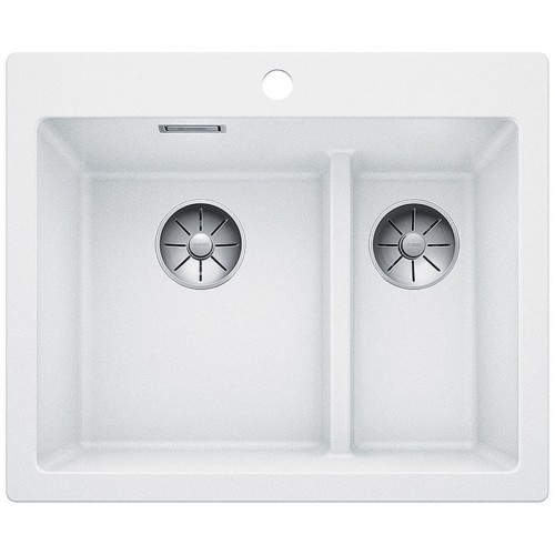 BLANCO PLEON 6 Split Silgranit InFino biały z korkiem automatycznym 523700