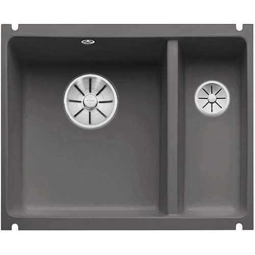 BLANCO SUBLINE 350/150-U bazaltowy bez korka aut. z korkami InFino 523746
