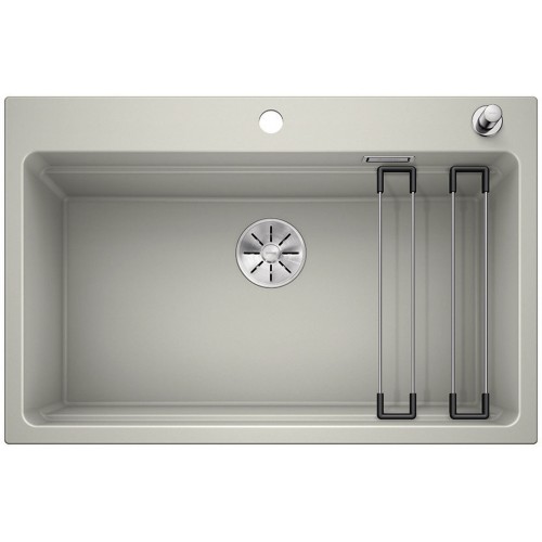 BLANCO Etagon 8 Silgranit PuraDur Perłowoszary, korek auto., InFino, szyny 525180