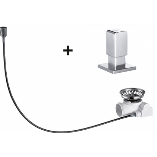 BLANCO Korek automatyczny z pokrętłem Levos stal chromowana 517547