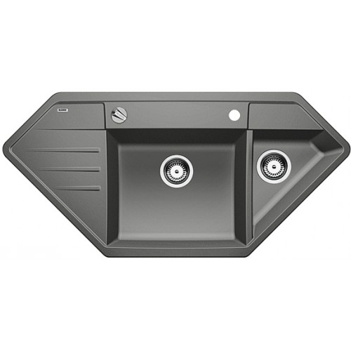 BLANCO LEXA 9 E Silgranit® zlewozmywak z korkiem aut. alumetalik 515097