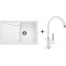 BLANCO Set zlewozmywak Sona 45 S Silgranit®PuraDur® + bateria MIDA, biały