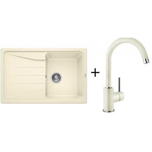 BLANCO Set zlewozmywak Sona 45 S Silgranit®PuraDur® + bateria MIDA, jaśmin