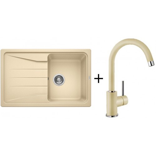 BLANCO Set zlewozmywak Sona 45 S Silgranit®PuraDur® + bateria MIDA, szampan BLANCO Set zlewozmywak Sona 45 S Silgranit®PuraDur® + bateria MIDA, szampan