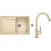 BLANCO Set zlewozmywak Sona 45 S Silgranit®PuraDur® + bateria MIDA, szampan