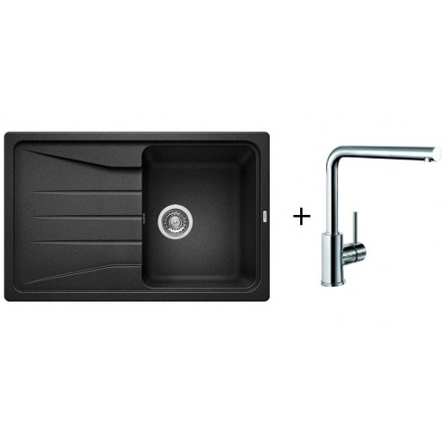 BLANCO Set zlewozmywak Sona 45 S Silgranit®PuraDur® antracyt + bateria MILA