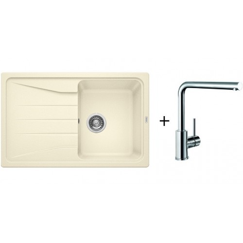 BLANCO Set zlewozmywak Sona 45 S Silgranit®PuraDur® jaśmin + bateria MILA