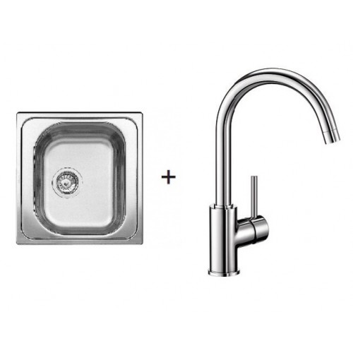 BLANCO TIPO 45, zlewozmywak stal szlachetna + bateria kuchenna MIDA chrom