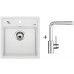 BLANCO SET zlewozmywak DALAGO 45 Silgranit® biały + bateria kuchenna MILA chrom