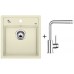 BLANCO SET zlewozmywak DALAGO 45 Silgranit® jaśmin + bateria kuchenna MILA chrom