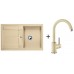BLANCO Set Zlewozmywak METRA 45 S Silgranit® + bateria MIDA szampan