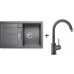 BLANCO Set Zlewozmywak METRA 45 S Silgranit® + bateria MIDA szarość skały
