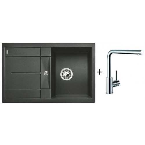BLANCO Set Zlewozmywak METRA 45 S Silgranit® antracyt + bateria MILA