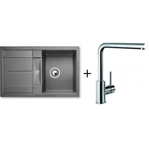 BLANCO SET METRA 45 S Compact Silgranit® szarośc skały + bateria kuchenna MILA BLANCO SET METRA 45 S Compact Silgranit® szarośc skały + bateria kuchenna MILA