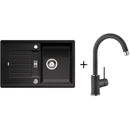 BLANCO SET ZIA 45 S Silgranit® antracyt + bateria kuchenna MIDA antracyt BLANCO SET ZIA 45 S Silgranit® antracyt + bateria kuchenna MIDA antracyt