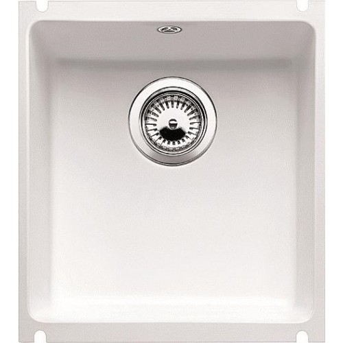 BLANCO SUBLINE 375-U zlewozmywak ceramiczny biały połysk z korkiem automatycznym 516042 BLANCO SUBLINE 375-U zlewozmywak ceramiczny biały połysk z korkiem automatycznym 516042