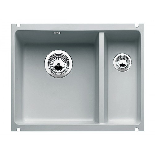 BLANCO SUBLINE 350/150 U zlewozmywak ceramiczny szarość aluminium z korkiem aut. 514528