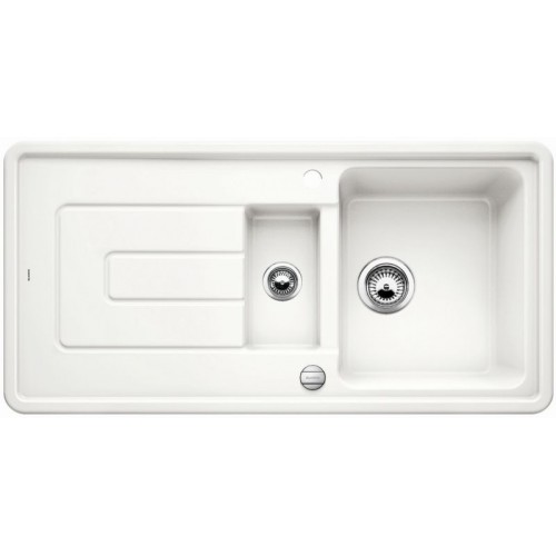 BLANCO Tolon 6 S PuraPlus® Zlewozmywak ceramiczny z korkiem aut. biały połysk 520320