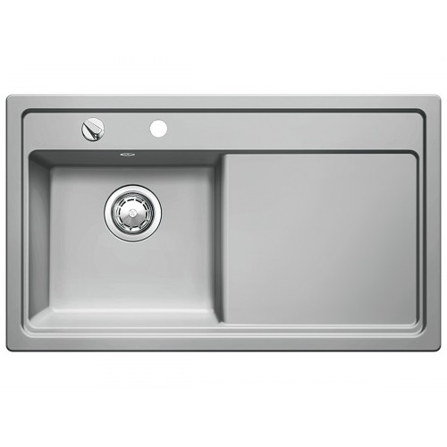 BLANCO ZENAR 45 S zlewozmywak ceramiczny szarość aluminium z korkiem aut., lewy 517199
