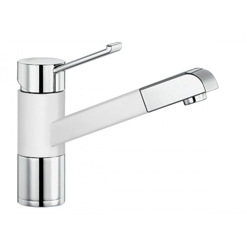 BLANCO Zenos-S Stylizowana na ceramikę bateria kuchenna biały połysk/chrom 517831