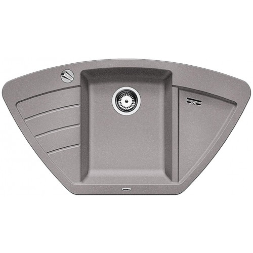 BLANCO Zia 9 E narozny zlewozmywa Silgranit z korkiem automatycznym alumetalik 514749 BLANCO Zia 9 E narozny zlewozmywa Silgranit z korkiem automatycznym alumetalik 514749