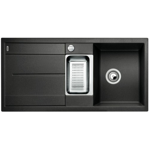 BLANCO METRA 6 S-F Silgranit PuraDur Zlewozmywak Czarny korek aut. 525929