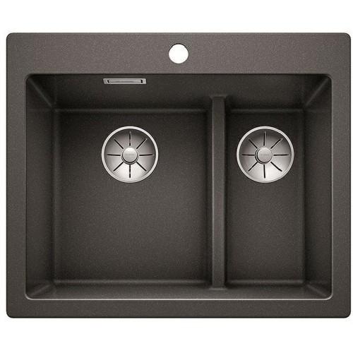 BLANCO PLEON 6 Split Silgranit PuraDur Czarny, lewa, InFino 525955