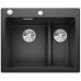 BLANCO PLEON 6 Split Silgranit PuraDur Czarny, lewa, korek auto., InFino 525956
