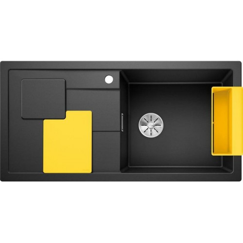 BLANCO SITY XL 6 S Silgranit PuraDur Czarny prawa, InFino, z akcesoriami lemon 525966