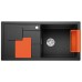 BLANCO SITY XL 6 S Silgranit PuraDur Czarny prawa, InFino, z akcesoriami orange 525967