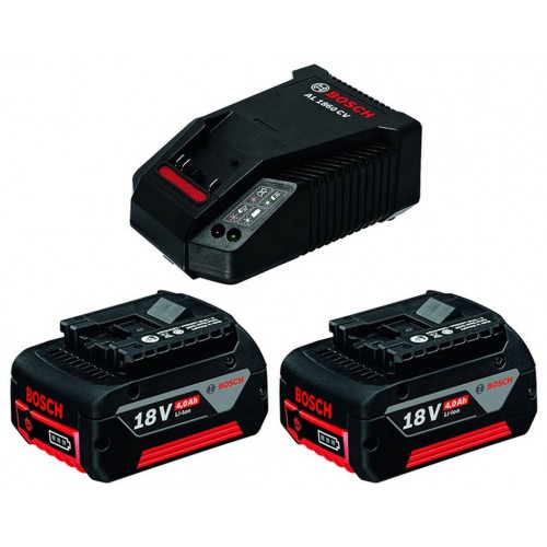 BOSCH Zestaw startowy 2× GBA 18V 4.0Ah + AL 1860 CV 1600A002F8