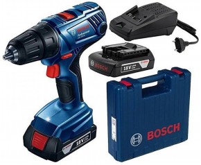 BOSCH GSB 180-LI PROFESSIONAL Wiertarko-wkrętarka udarowa, 18V, 2x 2,0Ah. 06019F8307