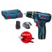 BOSCH Śrubokręt do słuchawek GSR 12V-15 + Szczypce uniwersalne Wiha 0615990K2L