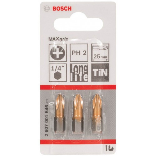 BOSCH Końcówki wkręcające BIT PH2 MAXG 3PC 2607001546 /3szt./