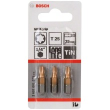 BOSCH Końcówka wkręcająca Max Grip T25, 25 mm 3szt. 2607001693