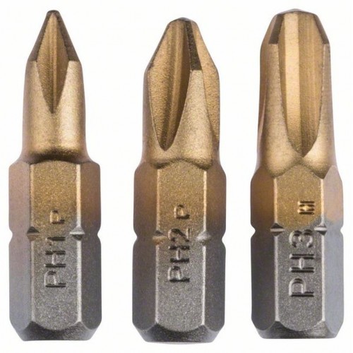 Bosch Bit krzyżakowy PH 1, PH 2, PH 3, 25 mm, C 6.3, 3 szt., 2609255965