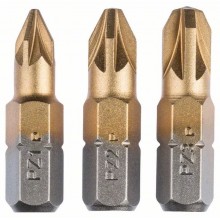 Bosch Bit krzyżakowy PZ 1, PZ 2, PZ 3 Accessories 2609255968, 25 mm, C 6.3, 3 szt