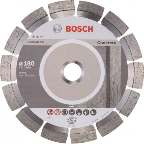BOSCH Diamentowa tarcza tnąca Expert for Concrete, 180 x 22,23 x 2,4 x 12 mm 2608602558