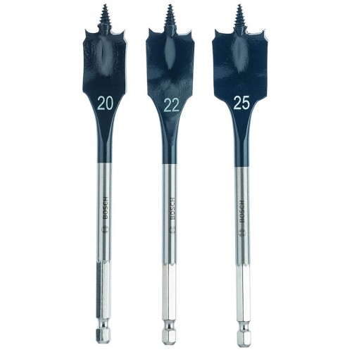 BOSCH 3-częściowy zestaw wierteł płaskich Self Cut Speed 20,0, 22,0, 25,0 mm 2608587011
