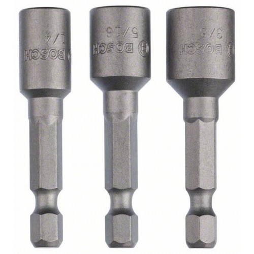 BOSCH 3-częściowe opakowanie kluczy nasadowych, 50 mm, 1/4", 3/8", 5/16" 2608551077