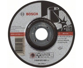 BOSCH Tarcze ścierne, wygięte do Inox, 125x22,23x6 mm 2608602488