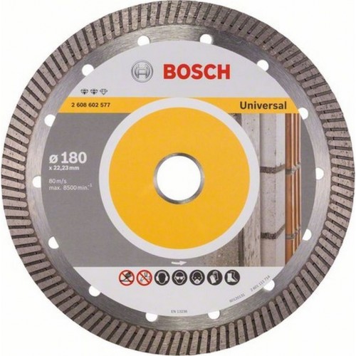 BOSCH Diamentowa tarcza tnąca Expert for Universal Turbo, 180x22,23x2,4x12mm 2608602577